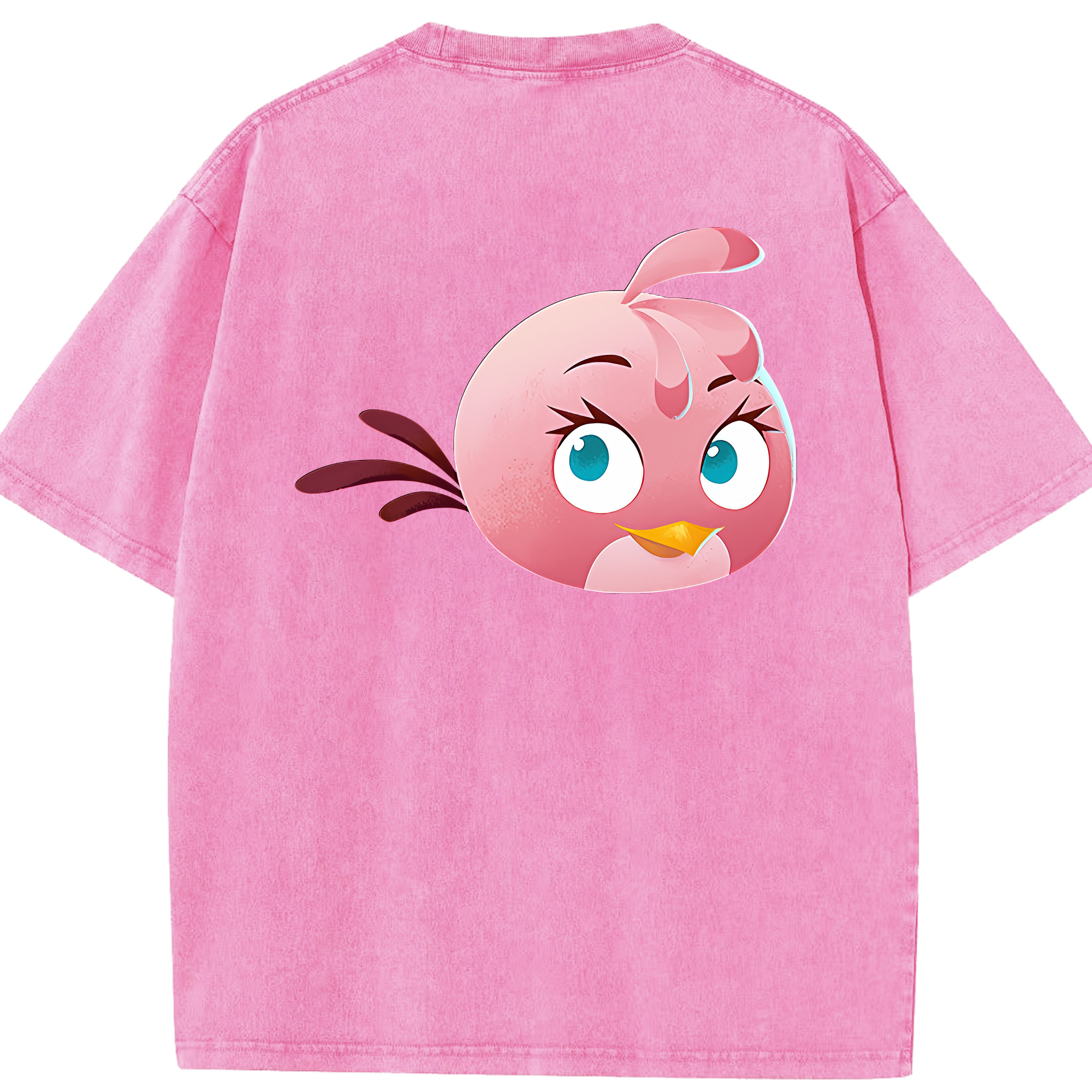 （画像用） Angry Birds アングリーバード 綿100% ヴィンテージ風 半袖Tシャツ（背面プリント）